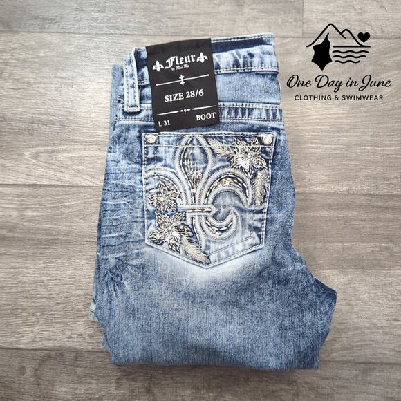 Miss Me Fleur Boot Cut Jeans Size 28 (6) - Picture 6 of 6